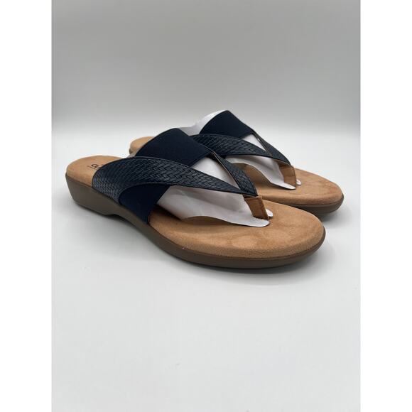 CLIFFS BY WHITE MOUNTAIN WOMENS BUMBLE NAVY WOVEN SMOOTH THONG SANDAL 10M - Picture 4 of 8